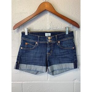Hudson Croxley Denim Mid Thigh Shorts Icon Dark Wash Size 24